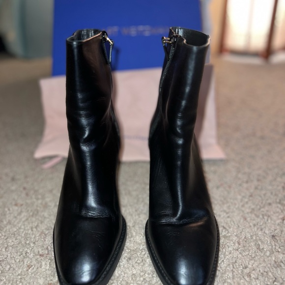 Stuart Weitzman Black Leather Booties - Picture 5 of 5